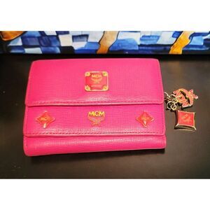 MCM Double Snap Tri-Fold Wallet with Charms EUC